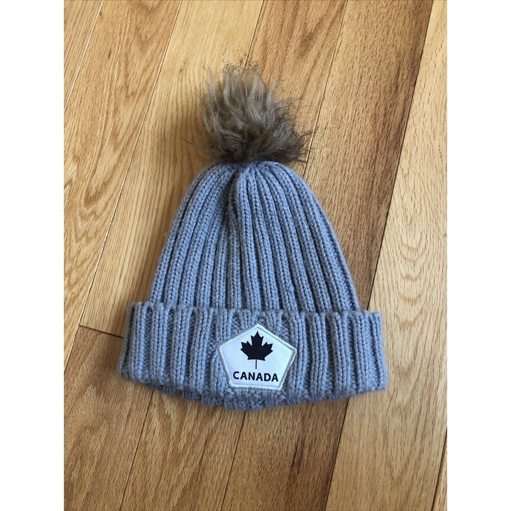Canada Womens Pom Winter Hat Gray Adult Size RSS Brand